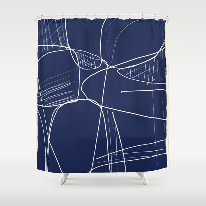 Minimal Abstract Line Art 14 Shower Curtain Gallery Image 1