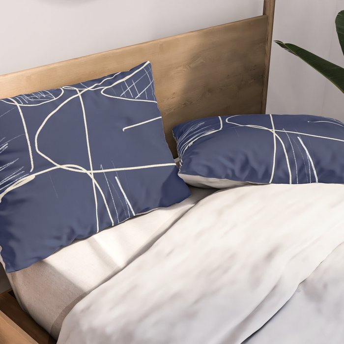 Minimal Abstract Line Art 14 Pillow Sham Gallery Image 2