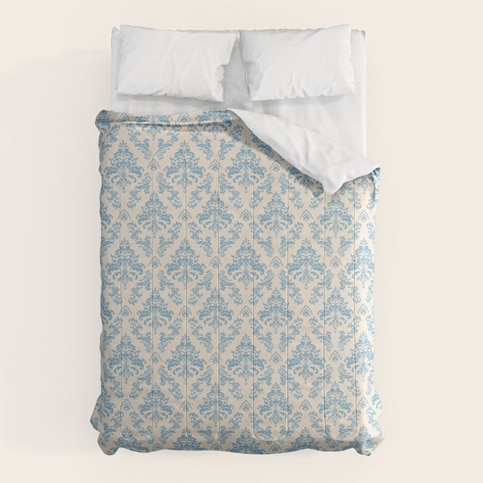 Elegant Air Blue Damask Pattern Comforter Gallery Image 6