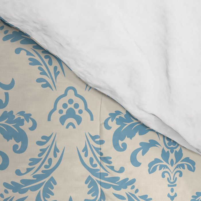 Elegant Air Blue Damask Pattern Comforter Gallery Image 4
