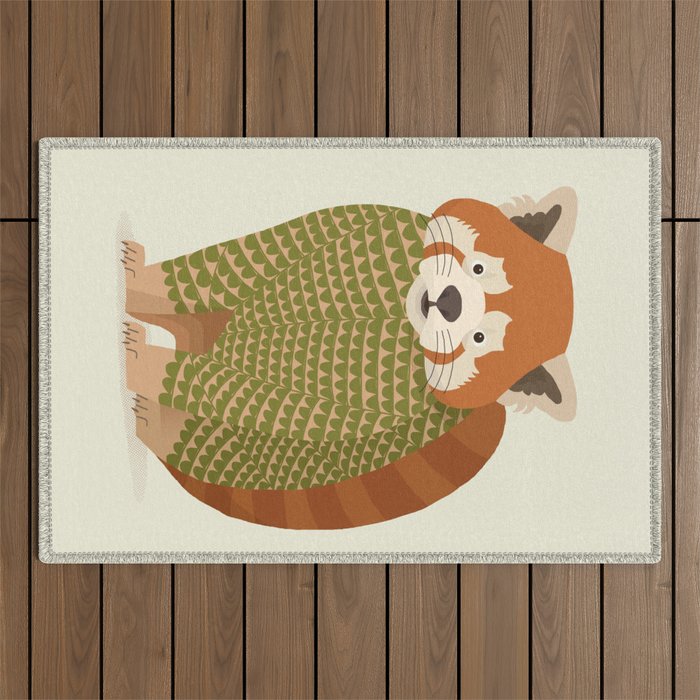 Whimsical Red Panda Outdoor Rug Gallery Image 1