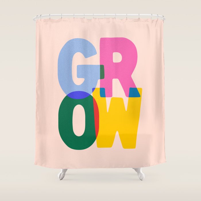 Grow: Peach Edition Shower Curtain Gallery Image 1