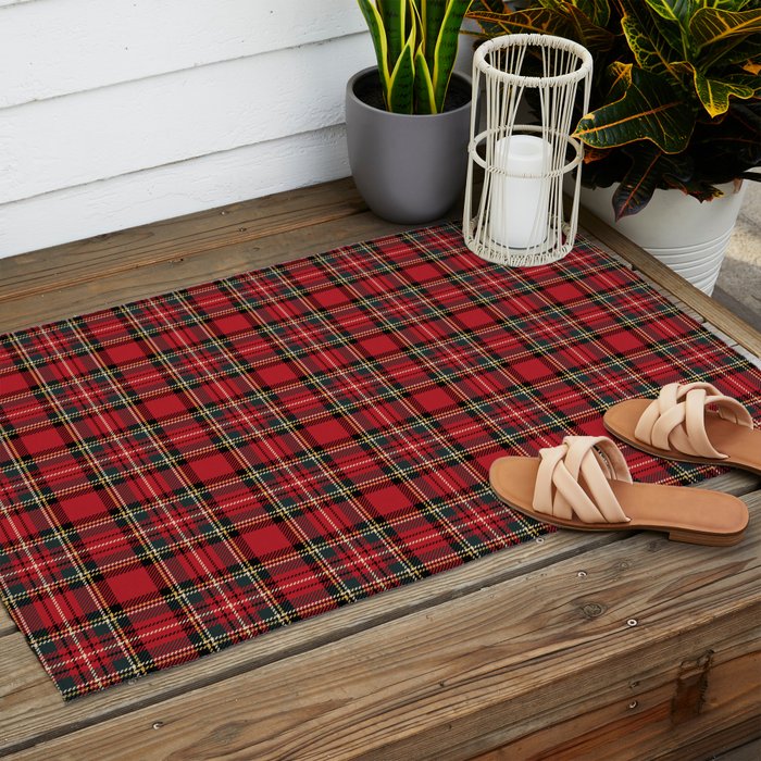 RED TARTAN â Royal Stewart inspired | Collection : Plaid âs not dead â Classic Punk Prints Outdoor Rug Gallery Image 2