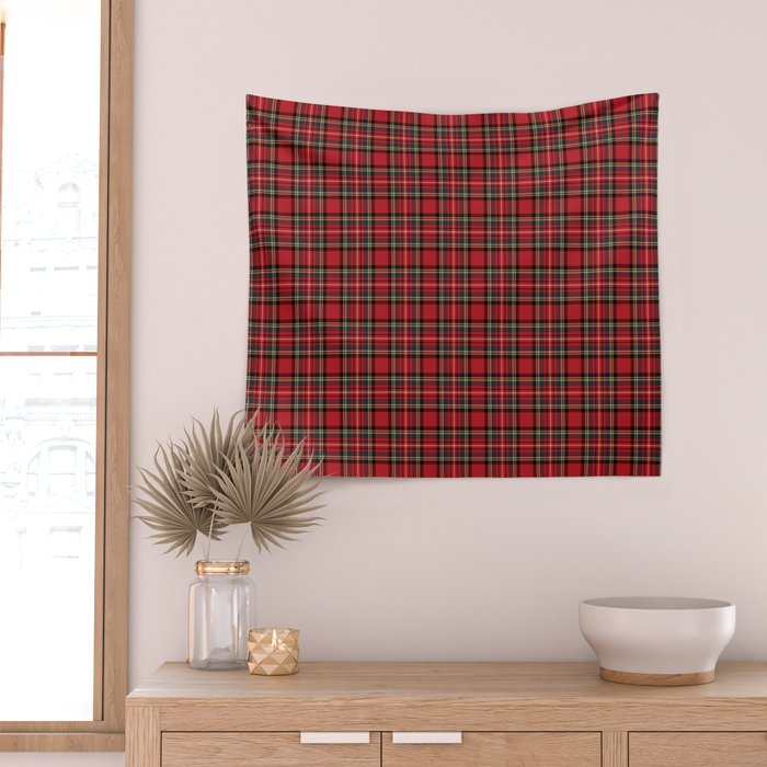 RED TARTAN â Royal Stewart inspired | Collection : Plaid âs not dead â Classic Punk Prints Wall Tapestry Gallery Image 2