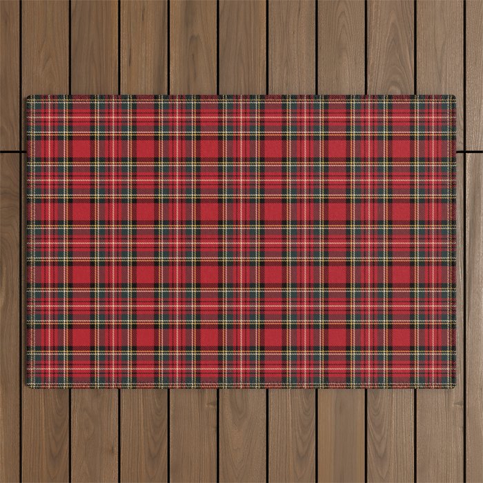 RED TARTAN â Royal Stewart inspired | Collection : Plaid âs not dead â Classic Punk Prints Outdoor Rug Gallery Image 1