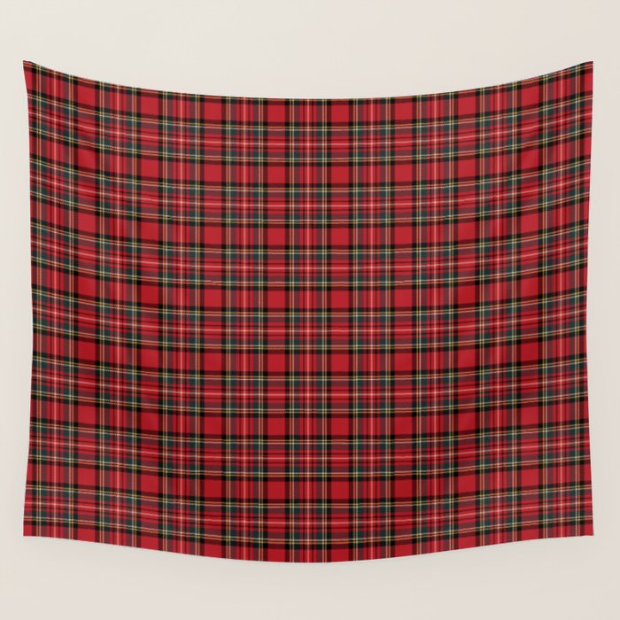 RED TARTAN â Royal Stewart inspired | Collection : Plaid âs not dead â Classic Punk Prints Wall Tapestry Gallery Image 1