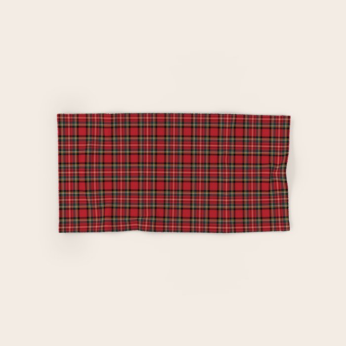 RED TARTAN â Royal Stewart inspired | Collection : Plaid âs not dead â Classic Punk Prints Bath Towel Gallery Image 1