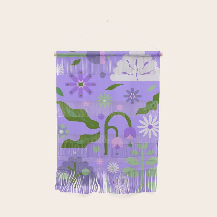 Violet Green Spring Flowers Wall Hanging Gallery Image 1