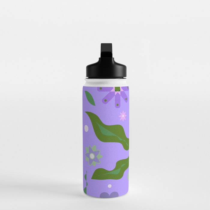 Violet Green Spring Flowers Water Bottle Gallery Image 3