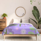 Violet Green Spring Flowers Comforter Gallery Image 3