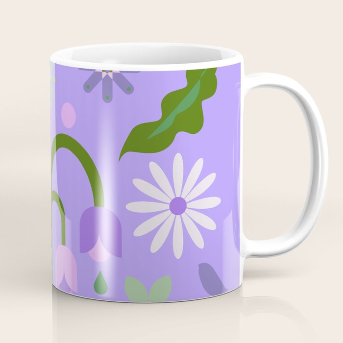 Violet Green Spring Flowers Coffee Mug Gallery Image 1