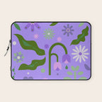 Violet Green Spring Flowers Laptop Sleeve Gallery Image 1