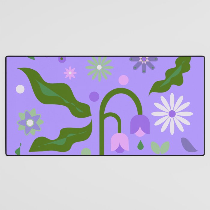 Violet Green Spring Flowers Desk Mat Gallery Image 3