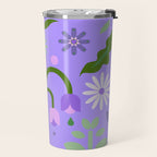 Violet Green Spring Flowers Travel Mug Gallery Image 2