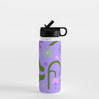 Violet Green Spring Flowers Water Bottle Gallery Image 1