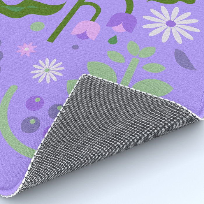 Violet Green Spring Flowers Rug Gallery Image 4