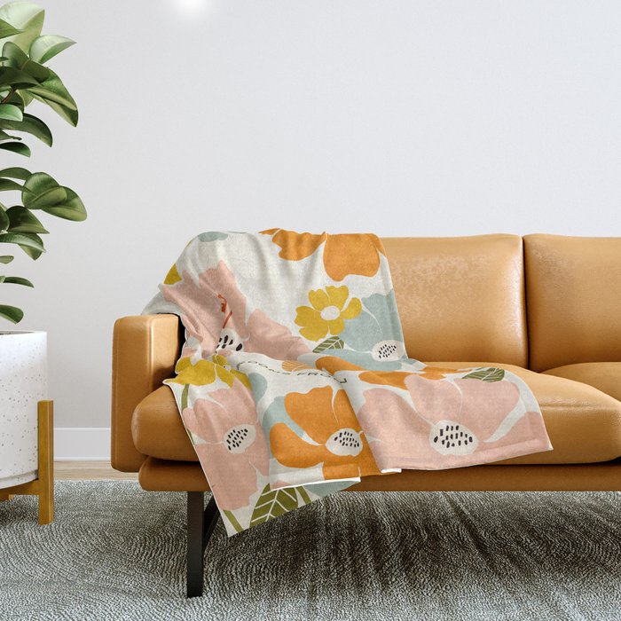 Happiness blooms Throw Blanket Gallery Image 1
