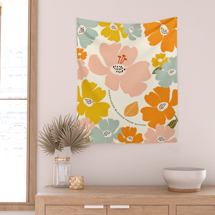 Happiness blooms Wall Tapestry Gallery Image 2
