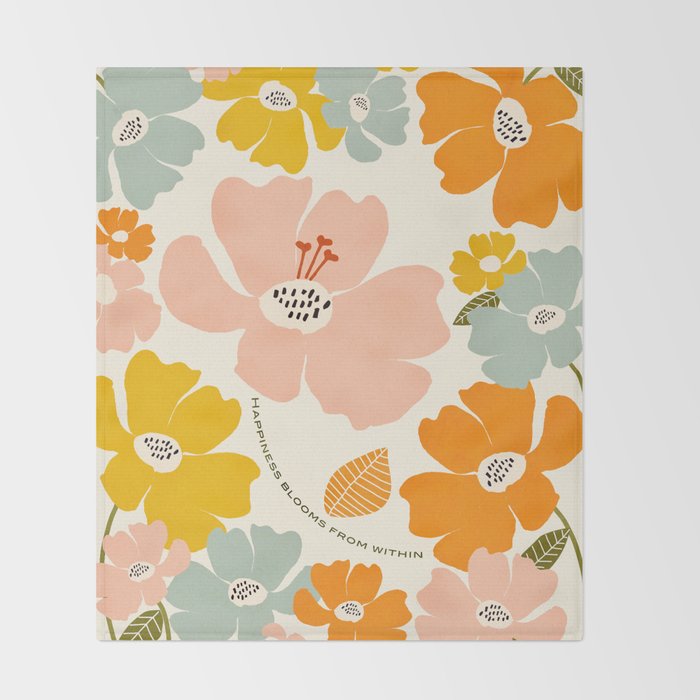 Happiness blooms Throw Blanket Gallery Image 2