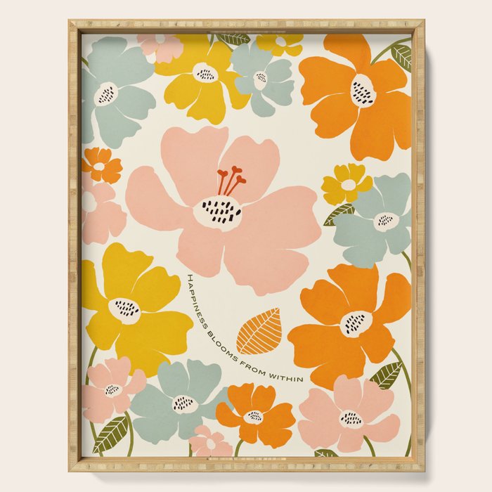 Happiness blooms Serving Tray Gallery Image 1