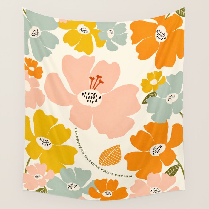 Happiness blooms Wall Tapestry Gallery Image 4