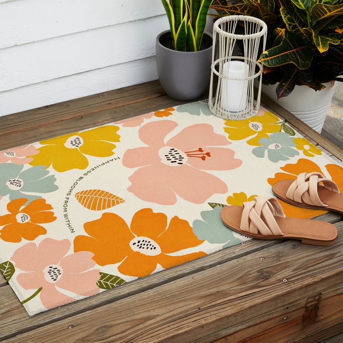 Happiness blooms Outdoor Rug Gallery Image 2