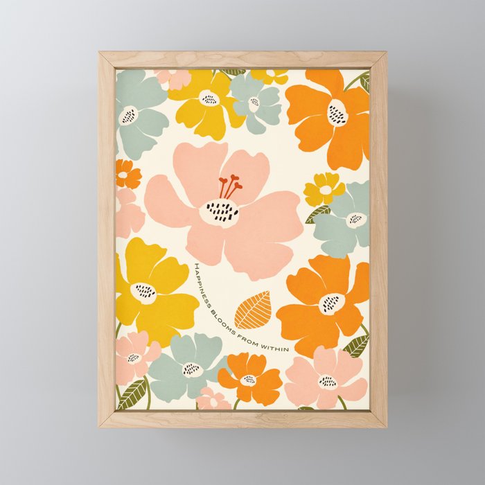 Happiness blooms Mini Art Print Gallery Image 1