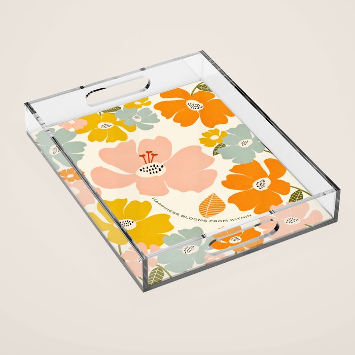 Happiness blooms Acrylic Tray Gallery Image 1