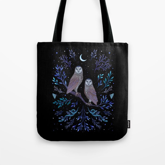 Owls in the Moonlight Tote Bag Gallery Image 1