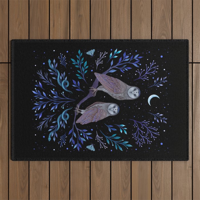Owls in the Moonlight Outdoor Rug Gallery Image 1