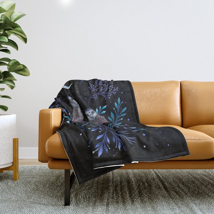Owls in the Moonlight Throw Blanket Gallery Image 1