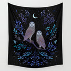 Owls in the Moonlight Wall Tapestry Gallery Image 4