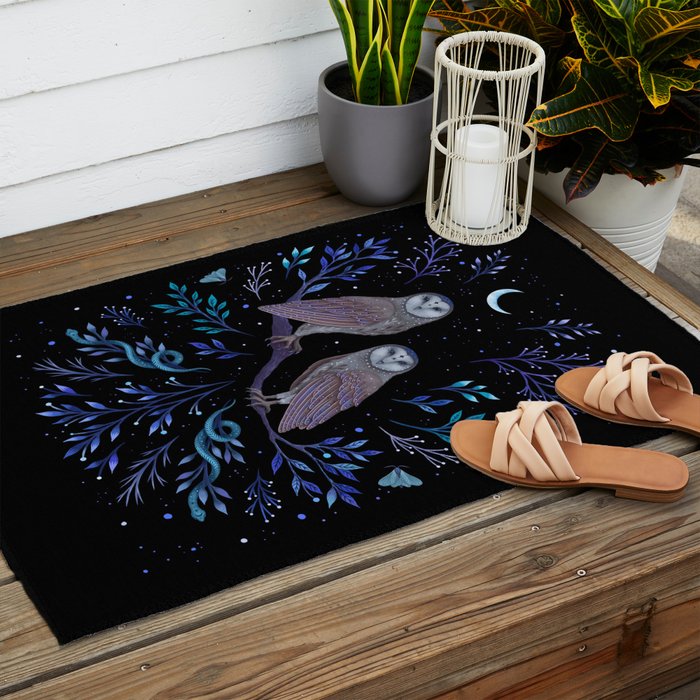Owls in the Moonlight Outdoor Rug Gallery Image 2