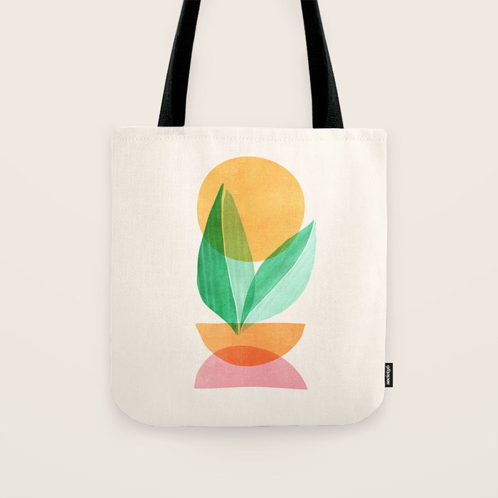 Summer Stack Abstract Plant Illustration Tote Bag Gallery Image 1