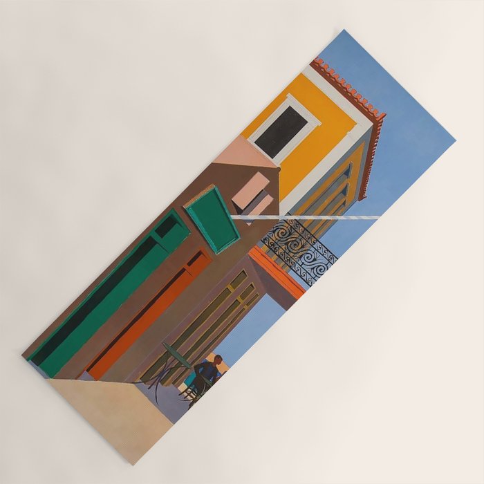 Greece Midcentury Modern Vintage Travel Poster Minimal Style Yoga Mat Gallery Image 1