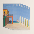 Greece Midcentury Modern Vintage Travel Poster Minimal Style Wrapping Paper Gallery Image 3