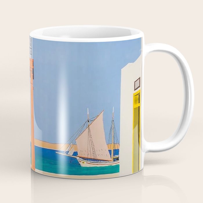 Greece Midcentury Modern Vintage Travel Poster Minimal Style Coffee Mug Gallery Image 1