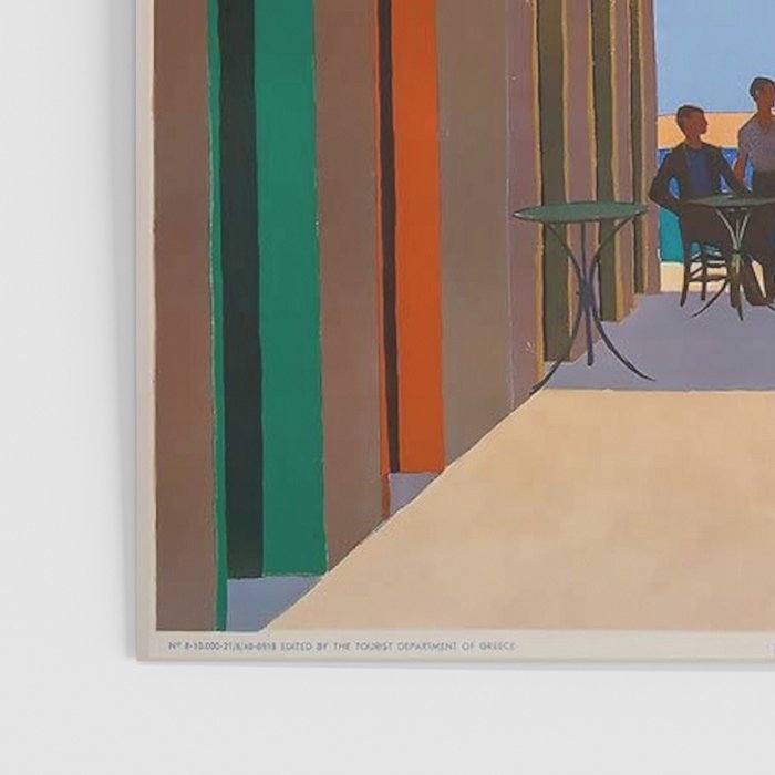 Greece Midcentury Modern Vintage Travel Poster Minimal Style Poster Gallery Image 3