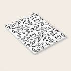 Black and white floral nature art doodle pattern Notebook Gallery Image 3