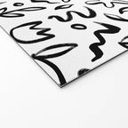 Black and white floral nature art doodle pattern Welcome Mat Gallery Image 2