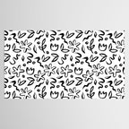 Black and white floral nature art doodle pattern Tablecloth Gallery Image 2