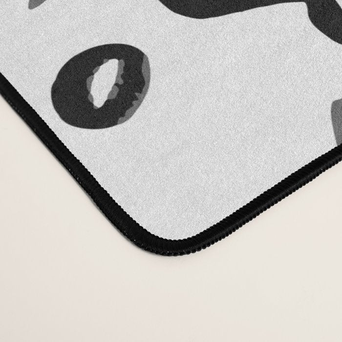 Black and white floral nature art doodle pattern Desk Mat Gallery Image 4