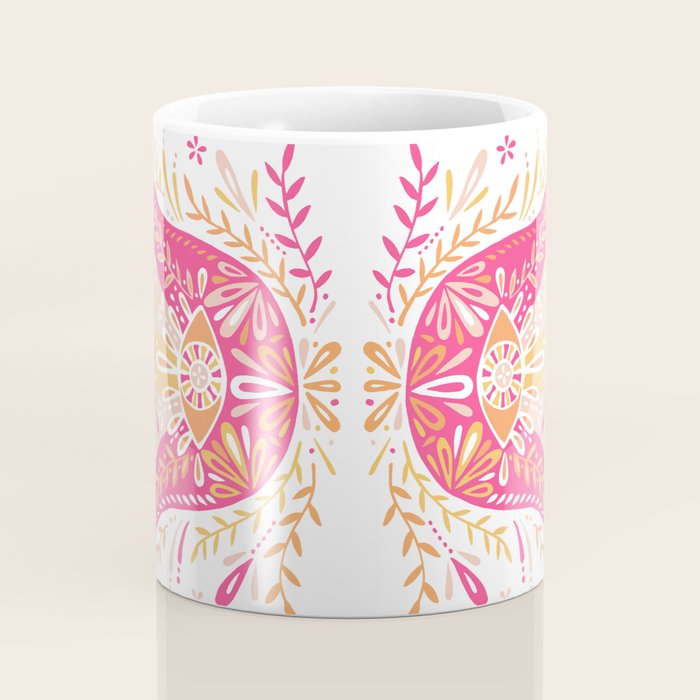 Hamsa Hand â Pink & Peach Palette Coffee Mug Gallery Image 4