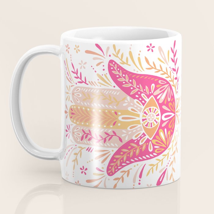 Hamsa Hand â Pink & Peach Palette Coffee Mug Gallery Image 3