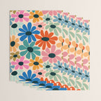 Retro Fun Floral - Rainbow color Wrapping Paper Gallery Image 3