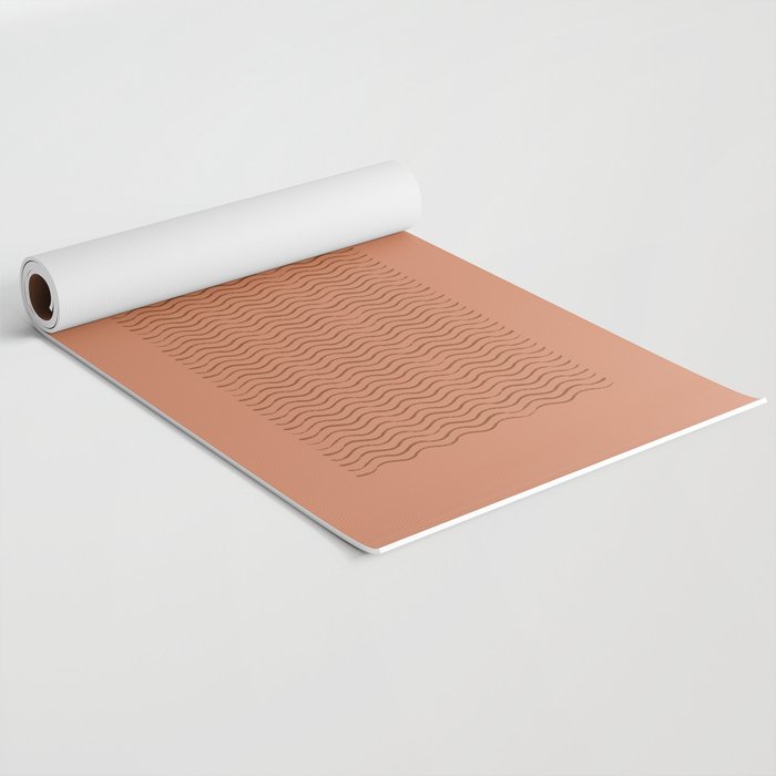 Ocean Wave Terracotta - Mid century modern Yoga Mat Gallery Image 2