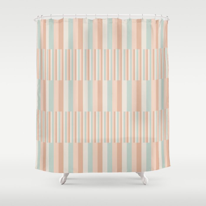 Mixed Stripes Pattern VI Soft Pastel Shower Curtain Gallery Image 1