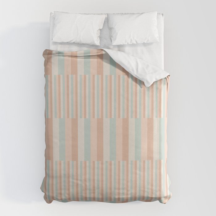 Mixed Stripes Pattern VI Soft Pastel Duvet Cover Gallery Image 1