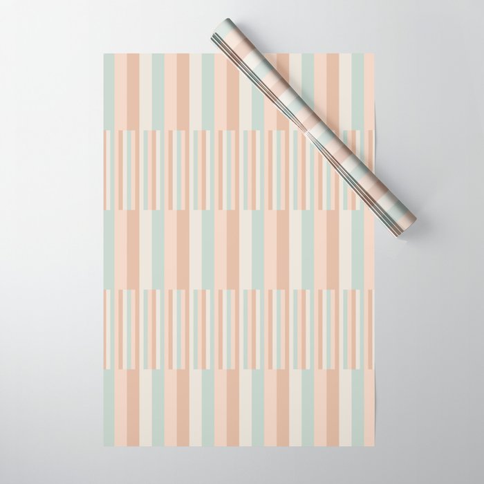 Mixed Stripes Pattern VI Soft Pastel Wrapping Paper Gallery Image 1