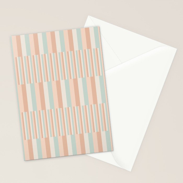 Mixed Stripes Pattern VI Soft Pastel Stationery Card Gallery Image 2